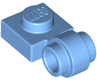 Plate Special 1 x 1 with Clip Light, Bar Hole [Thick Ring] in Medium Blue