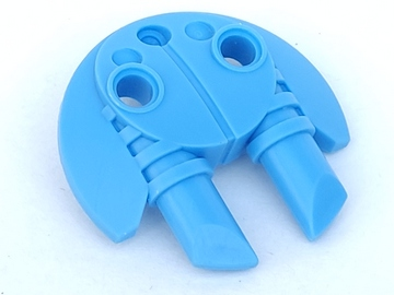 Large Figure Shield 5 x 5 with Dual Round Prongs in Medium Blue