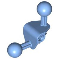 Large Figure Skeletal, Limb, Angular 90°, 4 x 4 x 2 with 2 Ball Joints, and Axle Hole in Medium Blue