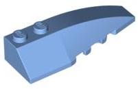 Brick Wedged, Curved 6 x 2 Right, Inner Ridges in Medium Blue