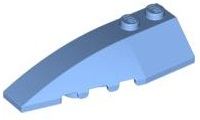 Brick Wedged, Curved 6 x 2 Left, Inner Ridges in Medium Blue