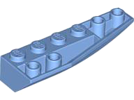 Brick Wedged, Curved Inverted 6 x 2 Right in Medium Blue