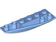 Brick Wedged, Curved Inverted 6 x 2 Left in Medium Blue