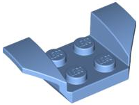 Mudguard 2 x 4 with 2 x 2 Studs and Flared Wings in Medium Blue