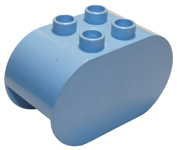 Duplo Brick 2 x 4 x 2 Rounded Ends in Medium Blue