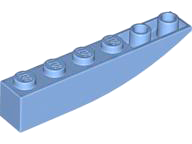 Brick Curved Inverted 6 x 1 in Medium Blue