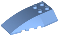 Brick Wedged, Curved 6 x 4 Triple in Medium Blue