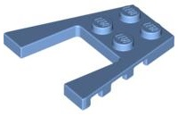 Wedge Plate 4 x 4 with 2 x 2 Cutout in Medium Blue