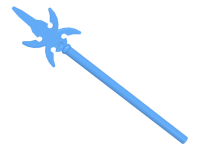 Weapon Pike / Spear [4 Side Blades] in Medium Blue