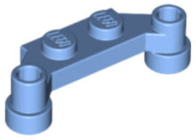Plate Special 1 x 4 Offset with Bar Holes in Medium Blue