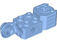 Technic Brick Special 2 x 2 with Axle Hole, Rotation Joint Ball Half [Vertical Side], Vertical Axle Hole End in Medium Blue
