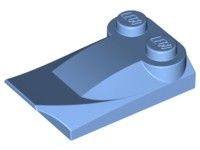 Brick Wedged, Curved 2 x 3 x 2/3 Two Studs, Wing End in Medium Blue