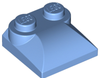 Brick Curved 2 x 2 x 2/3 Two Studs and Curved Slope End in Medium Blue