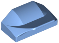 Brick Wedged, Curved 1 x 2 x 2/3 No Studs, Wing End in Medium Blue