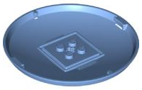 Pod, Bottom Cap 9 x 9 x 1 X-Pod in Medium Blue