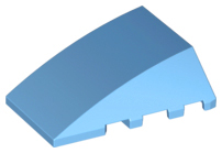 Brick Wedged, Curved 4 x 4 No Top Studs in Medium Blue