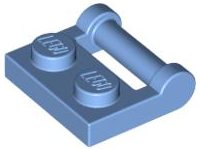 Plate Special 1 x 2 [Side Handle Closed Ends] in Medium Blue