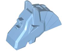 Animal / Creature Accessory, Horse Battle Helmet [Angular, Front Clip] in Medium Blue