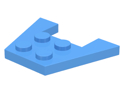 Wedge Plate 3 x 4 without Stud Notches in Medium Blue