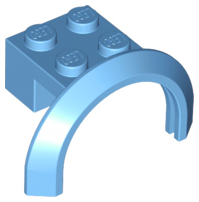 Wheel Arch, Mudguard 4 x 2 1/2 x 2 with 2 x 2 Plate in Medium Blue
