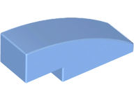 Brick Curved 3 x 1 No Studs in Medium Blue