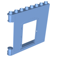 Duplo Building Wall 1 x 8 x 6 with Door Opening in Medium Blue