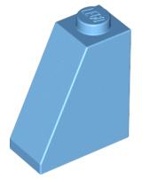 Brick Sloped 65° 2 x 1 x 2 in Medium Blue