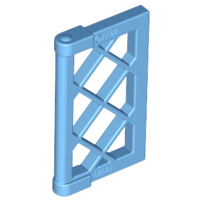 Window 1 x 2 x 3 Pane Latticed with Thick Corner Tabs in Medium Blue