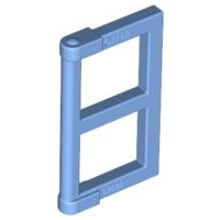 Window 1 x 2 x 3 Pane with Thick Corner Tabs in Medium Blue