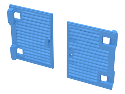 Window 1 x 2 x 3 Shutter with Hinges and Handle in Medium Blue