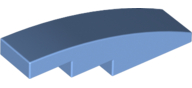 Brick Curved 4 x 1 No Studs [Stud Holder with Asymmetric Ridges] in Medium Blue