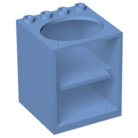 Belville, Cupboard 4 x 4 x 4 with Elliptical Hole for Sink in Medium Blue