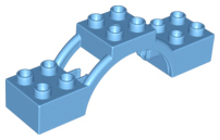 Duplo Brick Arch 2 x 8 x 2 with Support in Medium Blue