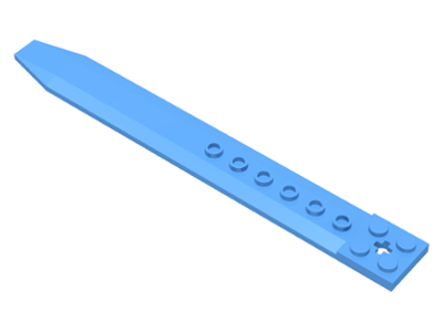 Plate Special 2 x 16 with Angled Side Extensions and Hole (Rotor Blade) in Medium Blue