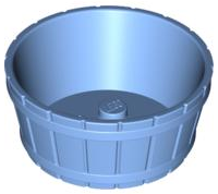 Barrel Half Large with Axle Hole in Medium Blue