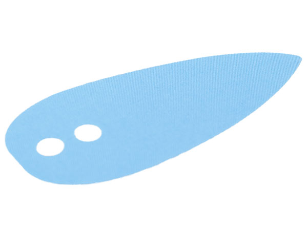 Decorative Shape, Rounded with 1 Point, and 2 Holes in Medium Blue