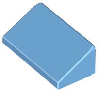 Brick Sloped 30° 1 x 2 x 2/3 in Medium Blue
