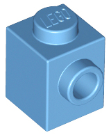 Brick Special 1 x 1 with Stud on 1 Side in Medium Blue