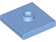 Plate Special 2 x 2 with Groove and Center Stud (Jumper) in Medium Blue
