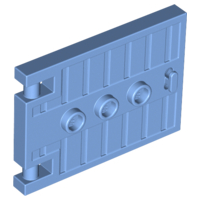 Door 1 x 5 x 3 with 3 Studs and Handle in Medium Blue