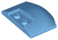 Brick Round 3 x 4 x 2/3 Triple Curved with 2 Sunk Studs in Medium Blue
