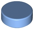 Tile Round 1 x 1 in Medium Blue