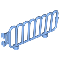 Duplo Fence Railing with Scalloped Top and Clips on End in Medium Blue
