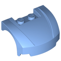 Vehicle Body, Wheel Arch / Mudguard 3 x 4 x 1 2/3 Low Profile, Curved Front in Medium Blue