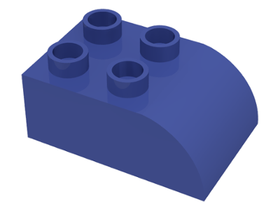 Duplo Brick 2 x 3 with Curved Top in Violet