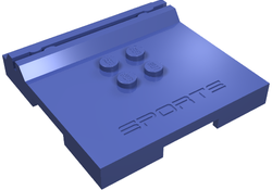 Plate Special 6 x 6 x 2/3 with 4 Studs and Embossed 'SPORTS' in Violet