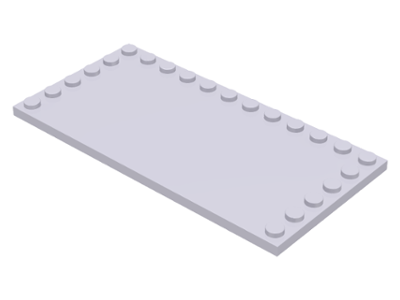 Plate Special 6 x 12 with Studs on 3 Edges in Light Violet