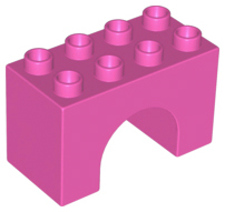 Duplo Brick 2 x 4 x 2 Arch in Dark Pink