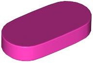 Tile Round 1 x 2 in Dark Pink