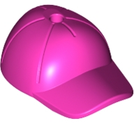 Hat / Cap Short Curved Bill with Seams and Hole on Top in Dark Pink